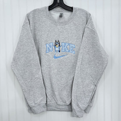 Nike Bluey Embroidered ADULT Hoodie / Crewneck Sweatshirt Unisex Dog Sisters Cartoon