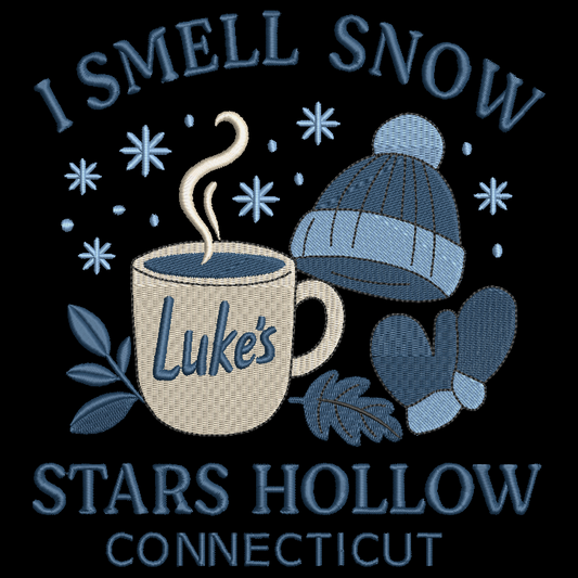 Gilmore Girls Embroidered ADULT Hoodie / Crewneck Sweatshirt Unisex I Smell Snow Stars Hollow Winter