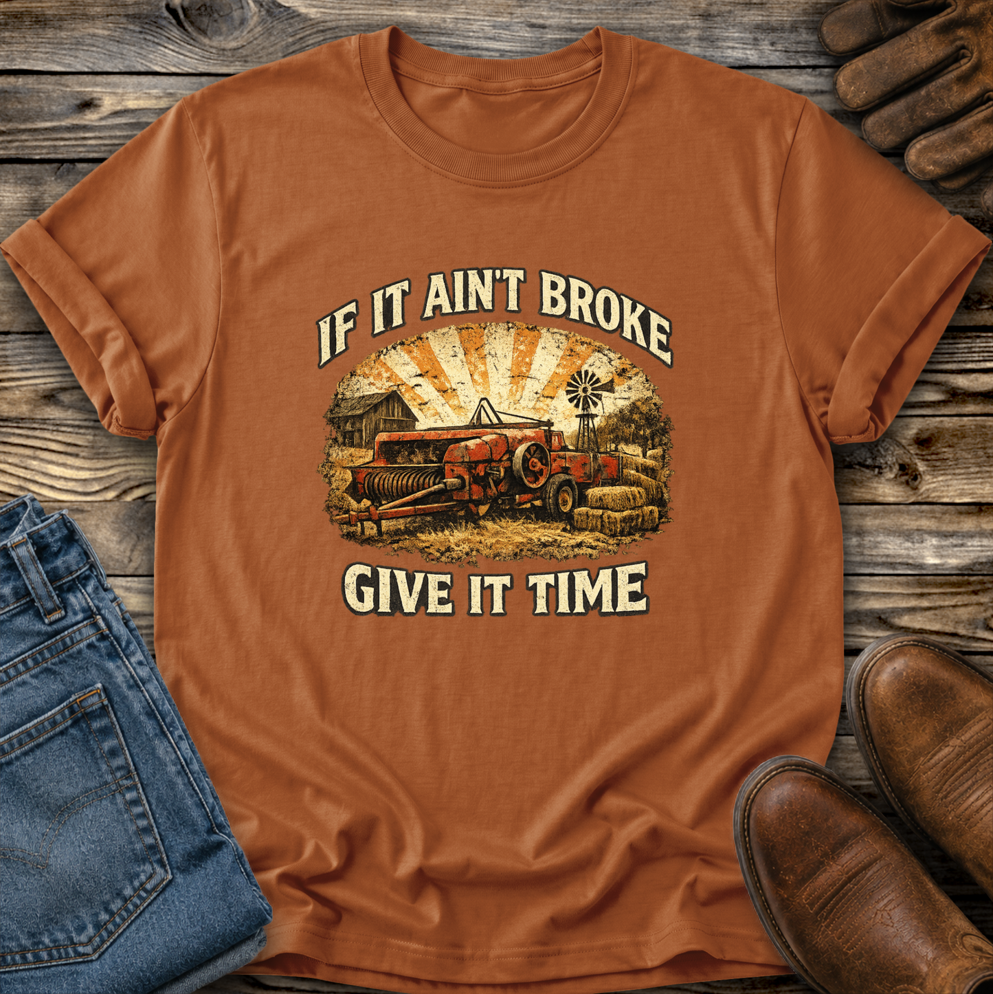 If It Aint Broke Graphic Tee T-shirt or Sweatshirt ADULT Unisex Hoodie / Crewneck Funny Farm Machinery Western Ranch Life