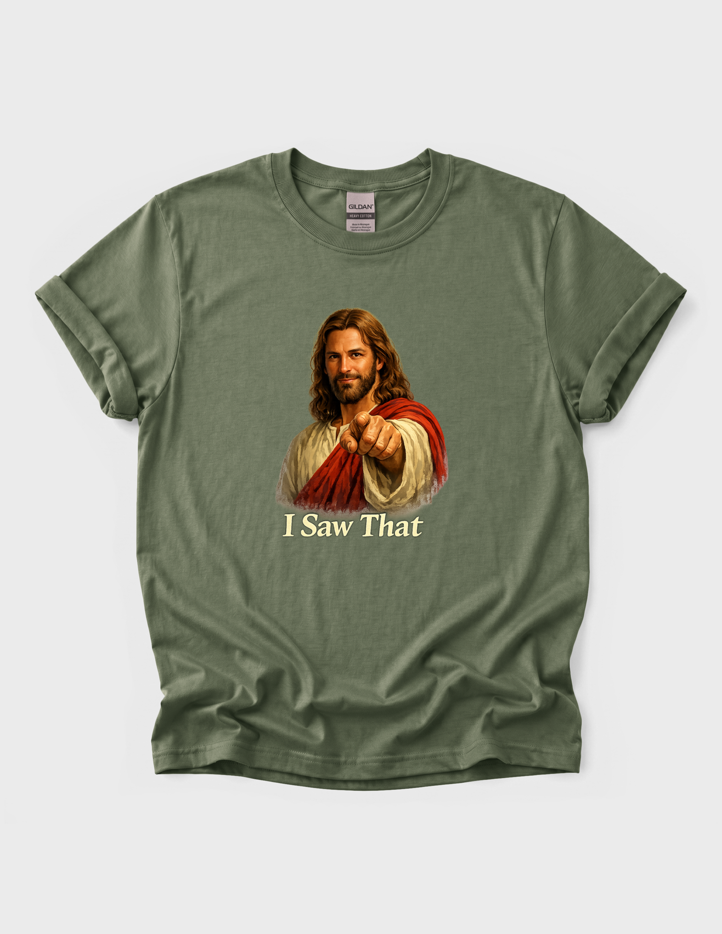 Jesus Funny Graphic Tee T-shirt or Sweatshirt ADULT Unisex Hoodie / Crewneck I Saw That Religious Humor Gift