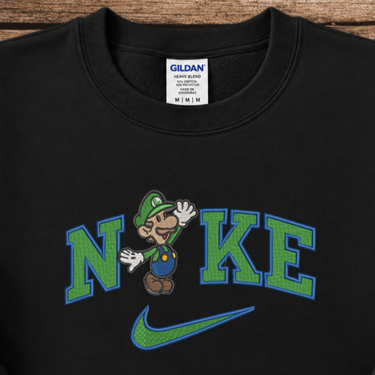 Nike Mario Bros Luigi Embroidered Adult Sweatshirt