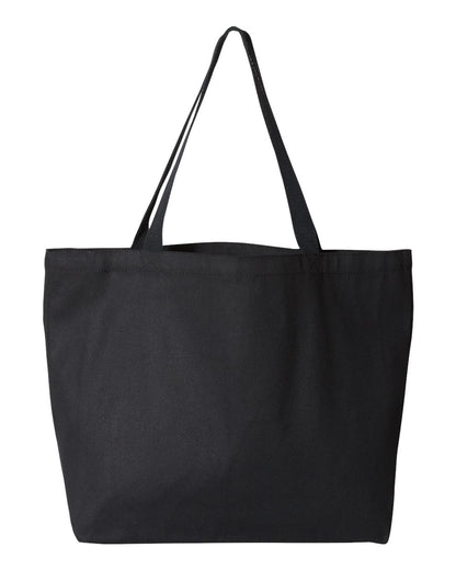 Black tote bag on a white background
