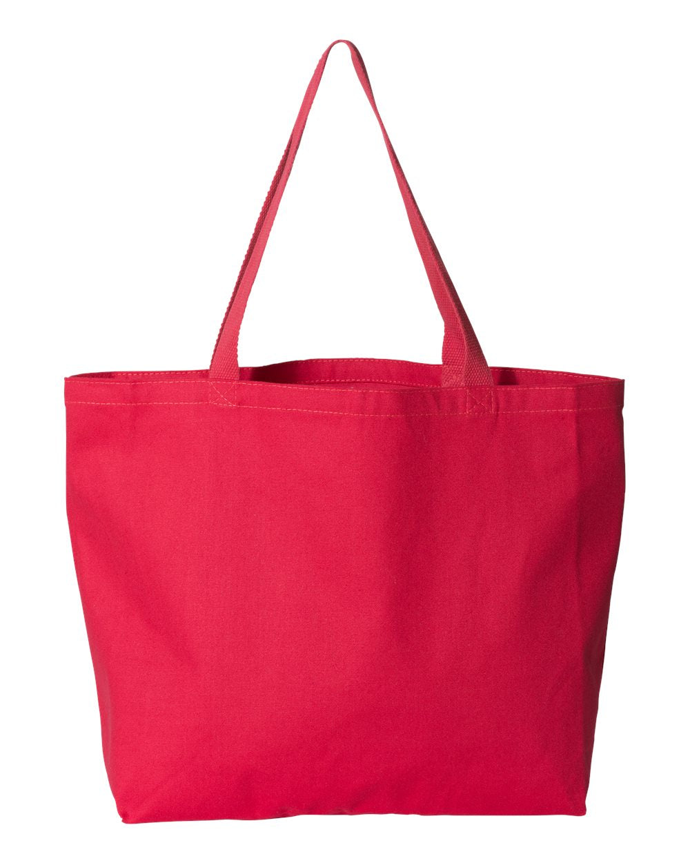 Red tote bag on a white background