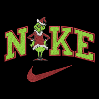 Nike Grinch Embroidered YOUTH Hoodie / Crewneck Sweatshirt Kids Boy Girl Unisex Grinch Green Font
