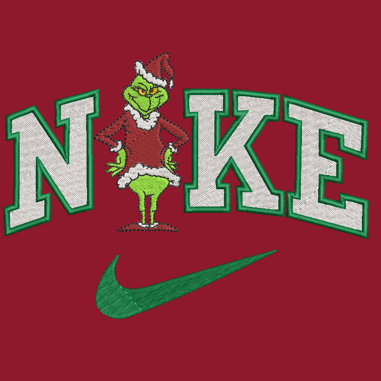 Nike Grinch Christmas Embroidered Adult Unisex Crewneck Sweatshirt