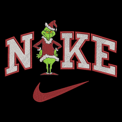 Nike Grinch Embroidered ADULT Hoodie / Crewneck Sweatshirt Unisex Christmas Red Outline