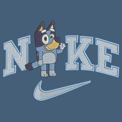 Nike Bluey Embroidered ADULT Hoodie / Crewneck Sweatshirt Unisex Dog Sisters Cartoon Bluey Waving