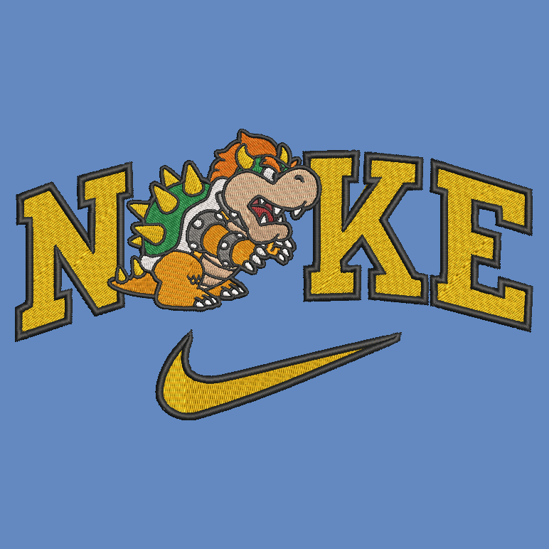 Nike Mario Bros Bowser Embroidered ADULT Hoodie / Crewneck Sweatshirt Unisex Video Gamer Gift