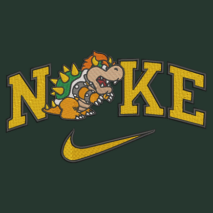 Nike Mario Bros Bowser Embroidered ADULT Hoodie / Crewneck Sweatshirt Unisex Video Gamer Gift