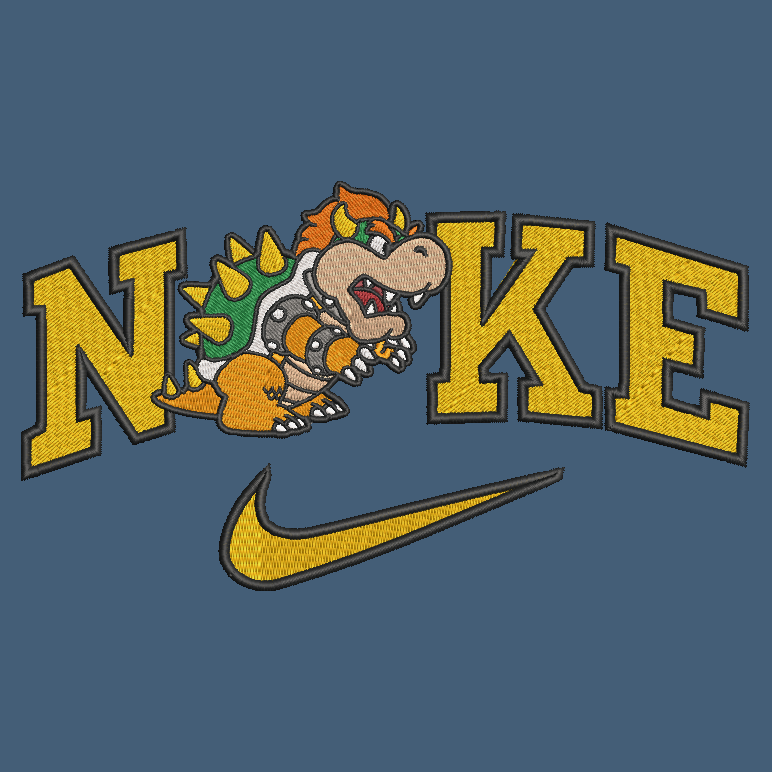 Nike Mario Bros Bowser Embroidered ADULT Hoodie / Crewneck Sweatshirt Unisex Video Gamer Gift