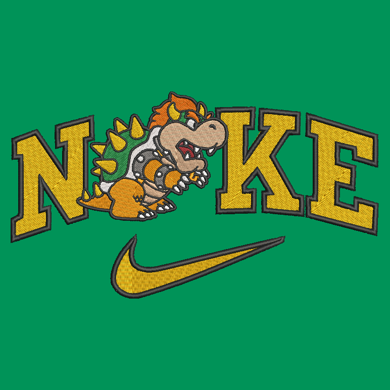 Nike Mario Bros Bowser Embroidered ADULT Hoodie / Crewneck Sweatshirt Unisex Video Gamer Gift