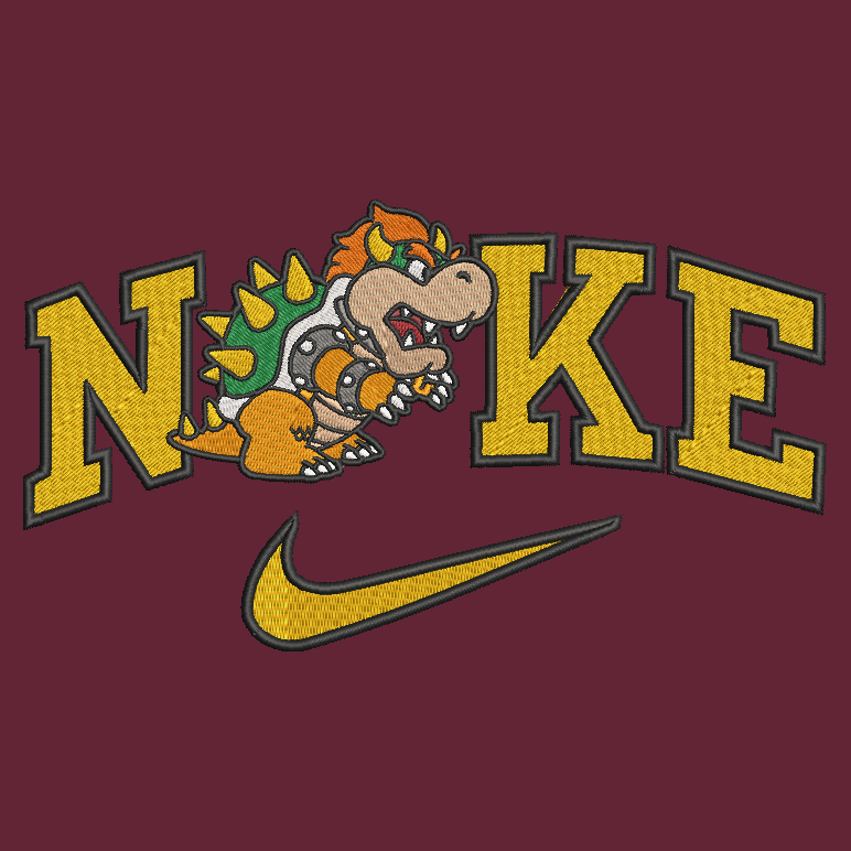 Nike Mario Bros Bowser Embroidered YOUTH Hoodie / Crewneck Sweatshirt Kids Boy Girl Unisex Video Gamer Gift