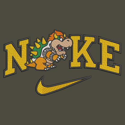 Nike Mario Bros Bowser Embroidered ADULT Hoodie / Crewneck Sweatshirt Unisex Video Gamer Gift