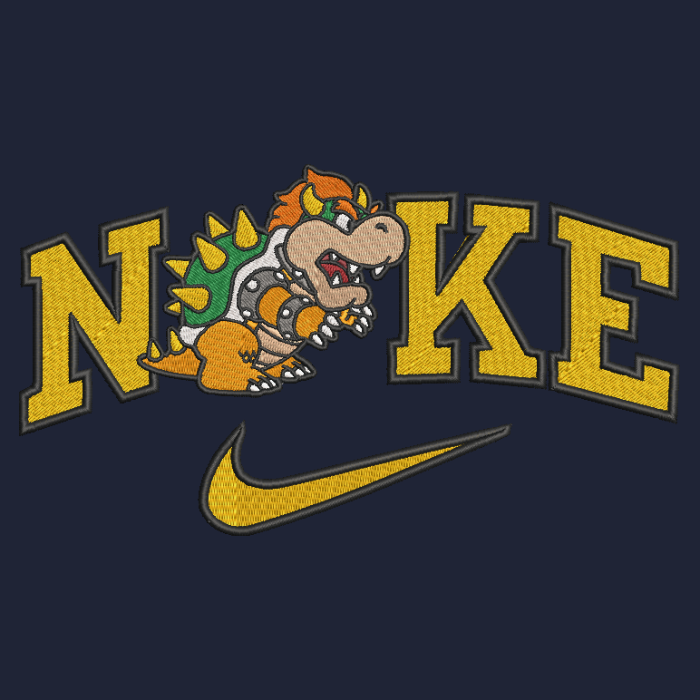 Nike Mario Bros Bowser Embroidered YOUTH Hoodie / Crewneck Sweatshirt Kids Boy Girl Unisex Video Gamer Gift