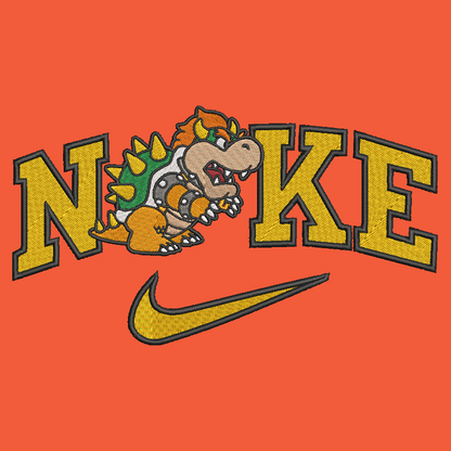 Nike Mario Bros Bowser Embroidered ADULT Hoodie / Crewneck Sweatshirt Unisex Video Gamer Gift