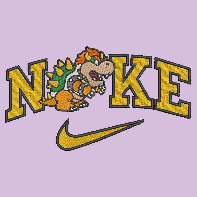 Nike Mario Bros Bowser Embroidered ADULT Hoodie / Crewneck Sweatshirt Unisex Video Gamer Gift