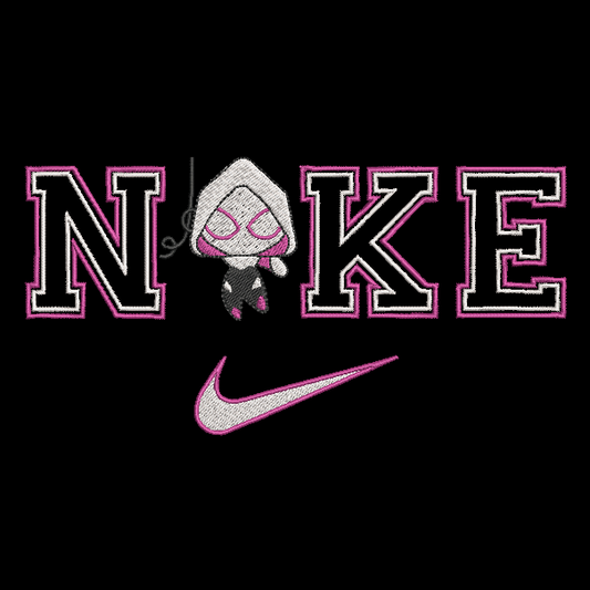 Nike Chibi Ghost Spider Woman Embroidered Adult Unisex Crewneck Sweatshirt Gwen Stacy Marvel Comics