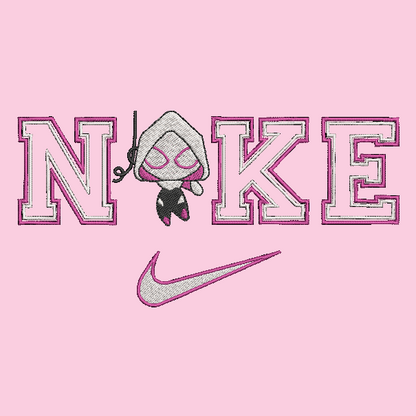 Nike Chibi Ghost Spider Woman Embroidered ADULT Hoodie / Crewneck Sweatshirt Unisex Gwen Stacy Superhero Comic Lover Gift