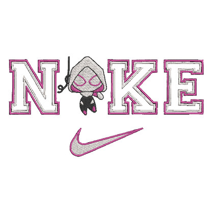 Nike Chibi Ghost Spider Woman Embroidered ADULT Hoodie / Crewneck Sweatshirt Unisex Gwen Stacy Superhero Comic Lover Gift