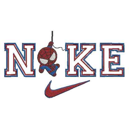 Nike Chibi Spiderman Embroidered ADULT Hoodie / Crewneck Sweatshirt Unisex Comic Super Hero Lover Gift