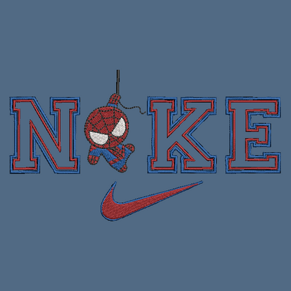 Nike Chibi Spiderman Embroidered ADULT Hoodie / Crewneck Sweatshirt Unisex Comic Super Hero Lover Gift