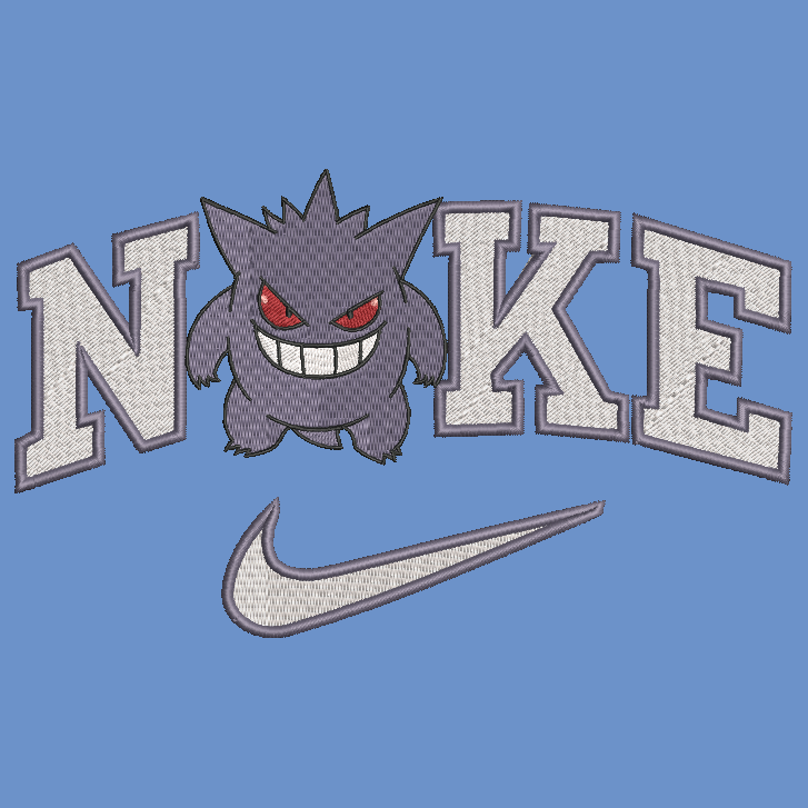 Nike Pokemon Gengar Embroidered YOUTH Hoodie / Crewneck Sweatshirt Kids Boy Girl Unisex Video Gamer Gift