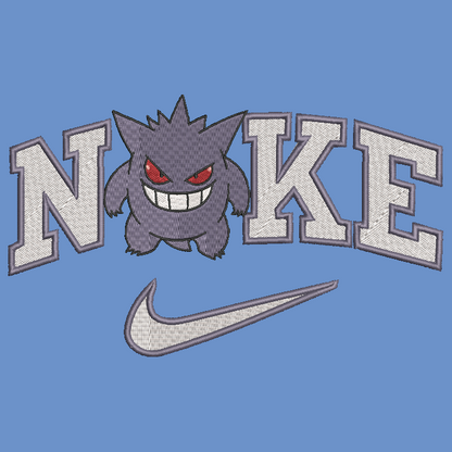 Nike Pokemon Gengar Embroidered YOUTH Hoodie / Crewneck Sweatshirt Kids Boy Girl Unisex Video Gamer Gift