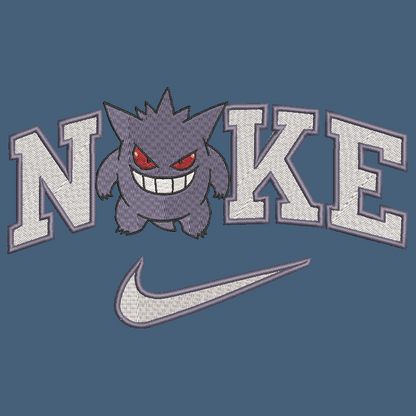 Nike Pokemon Gengar Embroidered ADULT Hoodie / Crewneck Sweatshirt Unisex Video Gamer Gift