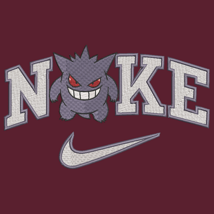 Nike Pokemon Gengar Embroidered YOUTH Hoodie / Crewneck Sweatshirt Kids Boy Girl Unisex Video Gamer Gift