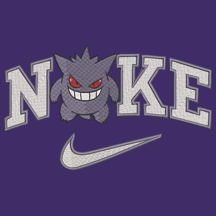 Nike Pokemon Gengar Embroidered YOUTH Hoodie / Crewneck Sweatshirt Kids Boy Girl Unisex Video Gamer Gift