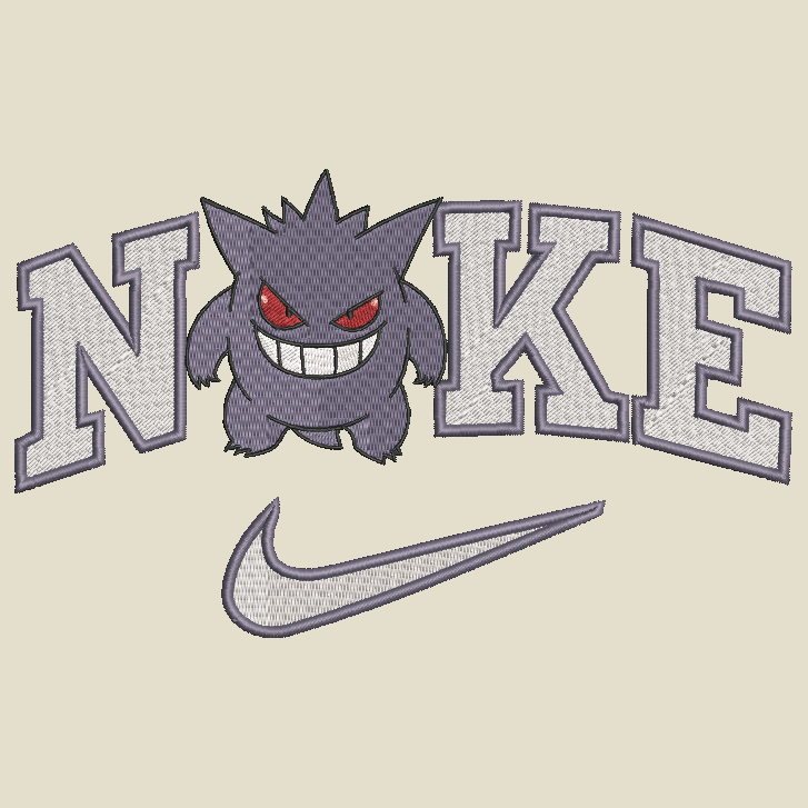 Nike Pokemon Gengar Embroidered ADULT Hoodie / Crewneck Sweatshirt Unisex Video Gamer Gift