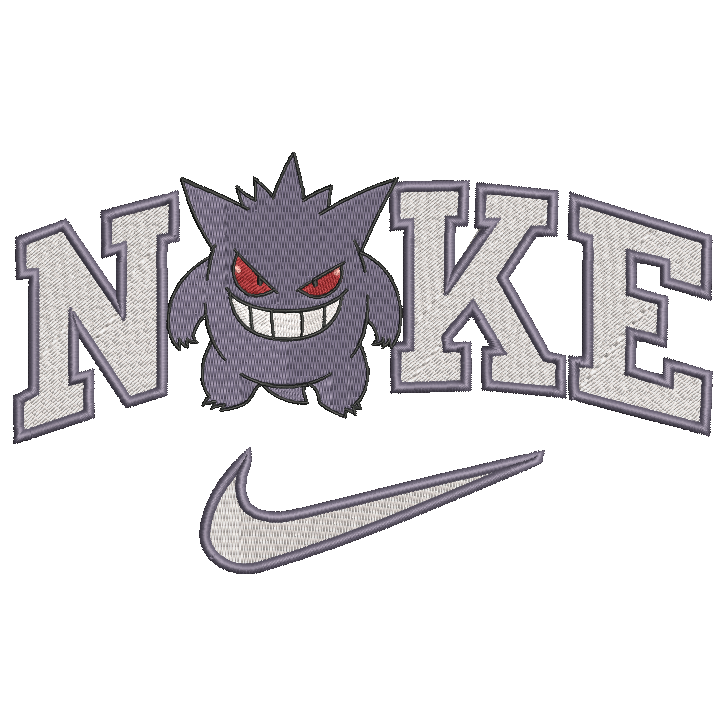 Nike Pokemon Gengar Embroidered ADULT Hoodie / Crewneck Sweatshirt Unisex Video Gamer Gift