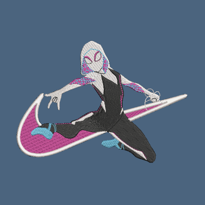 Nike Ghost Spider Woman Embroidered Adult Unisex Crewneck Sweatshirt Gwen Stacy Marvel Comics