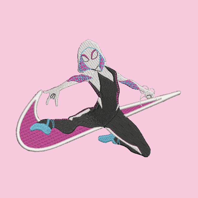 Nike Ghost Spider Woman Embroidered Adult Unisex Crewneck Sweatshirt Gwen Stacy Marvel Comics