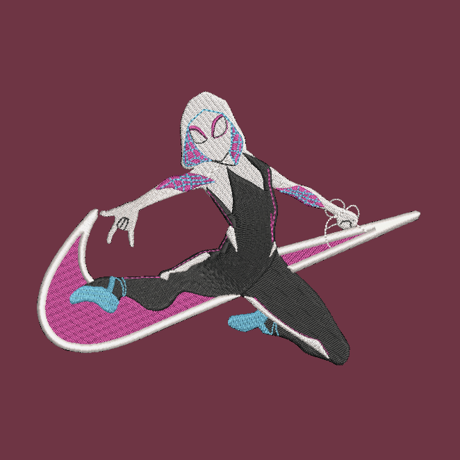 Nike Ghost Spider Woman Embroidered Adult Unisex Crewneck Sweatshirt Gwen Stacy Marvel Comics