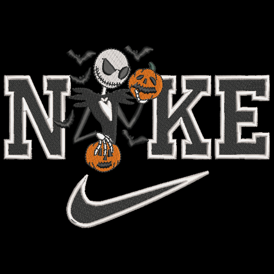 Nike Jack Skellington HOODIE Halloween Embroidered Adult Unisex Hooded Sweatshirt Nightmare Before Christmas