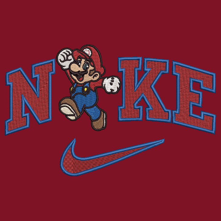 Nike Mario Bros Embroidered ADULT Hoodie / Crewneck Sweatshirt Unisex Video Gamer Gift