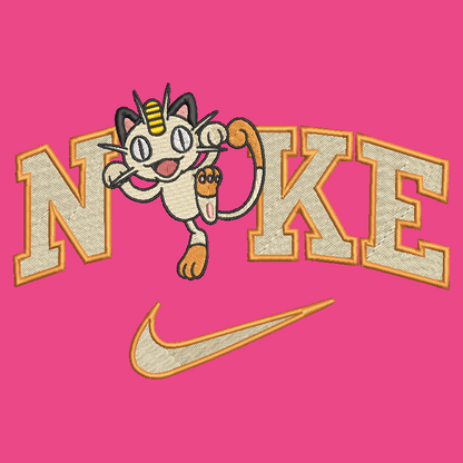 Nike Pokemon Meowth Embroidered YOUTH Hoodie / Crewneck Sweatshirt Kids Boy Girl Unisex Anime Cartoon Video Gamer Gift