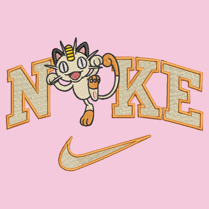 Nike Pokemon Meowth Embroidered ADULT Hoodie / Crewneck Sweatshirt Unisex
