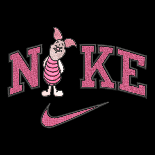 Nike Piglet HOODIE Embroidered Adult Unisex Hooded Sweatshirt Winnie Pooh