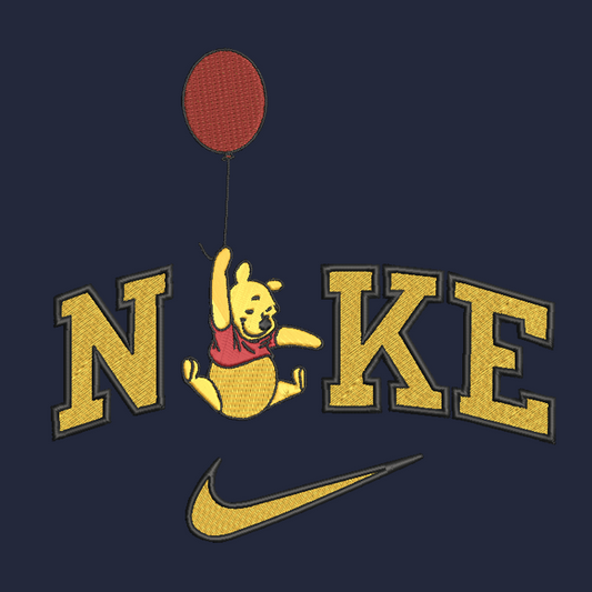 Nike Winnie The Pooh Embroidered YOUTH Sweatshirt Kids Boy Girl Unisex Crewneck Balloon Gold