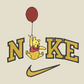 Nike Winnie The Pooh HOODIE Embroidered Adult Unisex Hooded Sweatshirt Balloon Gold