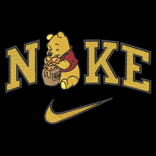 Nike Winnie The Pooh HOODIE Embroidered Adult Unisex Hooded Sweatshirt Honey Pot