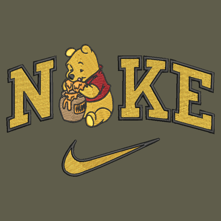 Nike Winnie The Pooh Embroidered ADULT Hoodie / Crewneck Sweatshirt Unisex Honey Pot