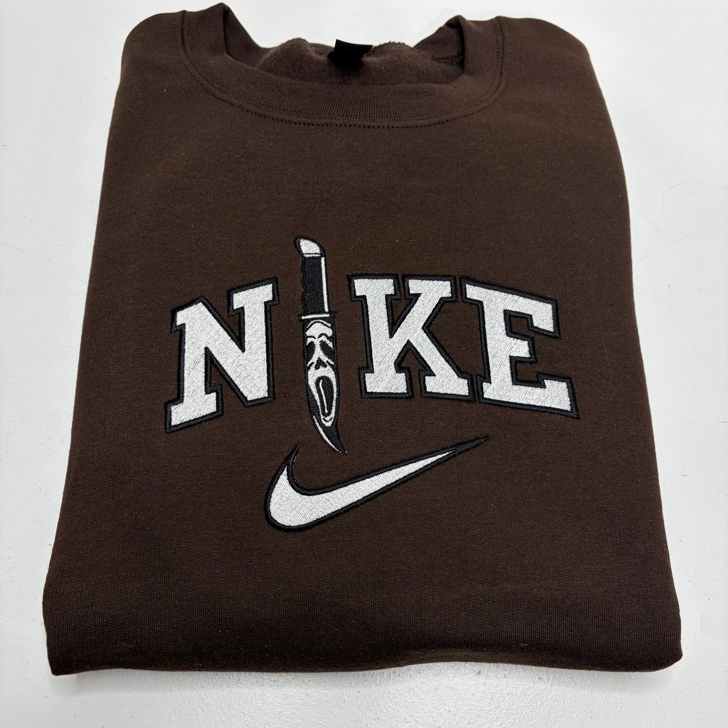 Nike Ghost Face Scream Knife Embroidered Adult Sweatshirt