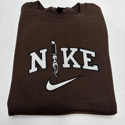 Nike Ghost Face Scream Knife Embroidered Adult Sweatshirt