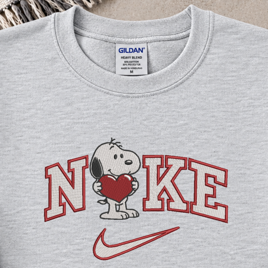 Nike Snoopy Heart Embroidered Adult Sweatshirt