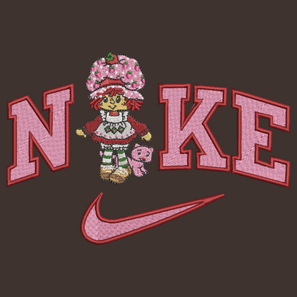 Nike Strawberry Shortcake Embroidered ADULT Hoodie / Crewneck Sweatshirt Unisex 80s Doll Cartoon Lover Gift