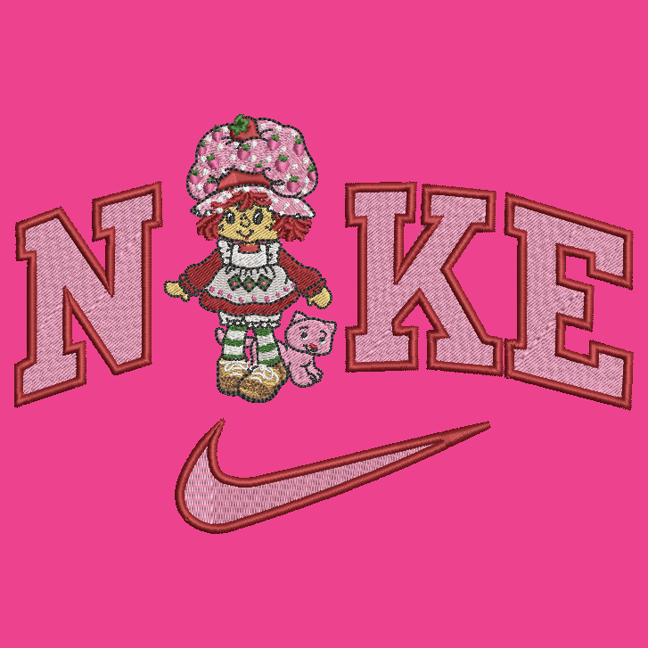 Nike Strawberry Shortcake Embroidered ADULT Hoodie / Crewneck Sweatshirt Unisex 80s Doll Cartoon Lover Gift