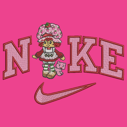 Nike Strawberry Shortcake Embroidered ADULT Hoodie / Crewneck Sweatshirt Unisex 80s Doll Cartoon Lover Gift